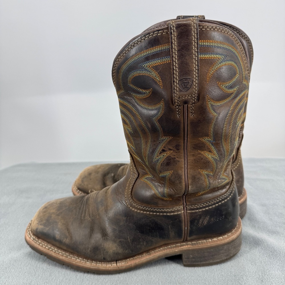 Ariat Hybrid Rancher Mens 9 EE Waterproof Western Work Boots Brown 10014067